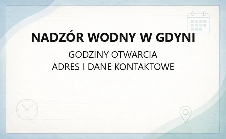 Nadzór Wodny w Gdyni - kontakt, ePUAP i zasięg działania