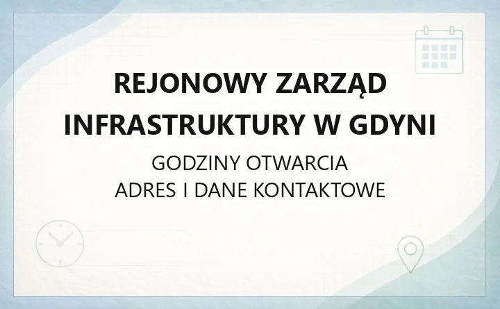 Rejonowy Zarząd Infrastruktury w Gdyni - kontakt, adres, telefony