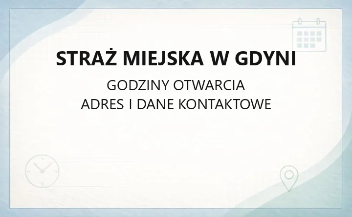Straż Miejska w Gdyni - kontakt, dzielnice, zgłaszanie interwencji